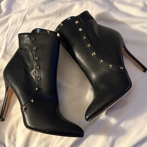 Catherine Malandrino Black Studded Heeled Boots